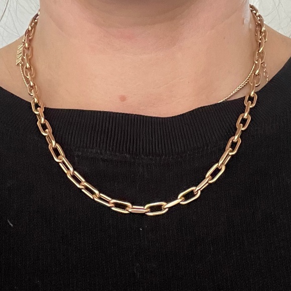 Grande Luxe Link Drawn Cable Chain Necklace in Rose Gold 18” - Picture 2 of 6